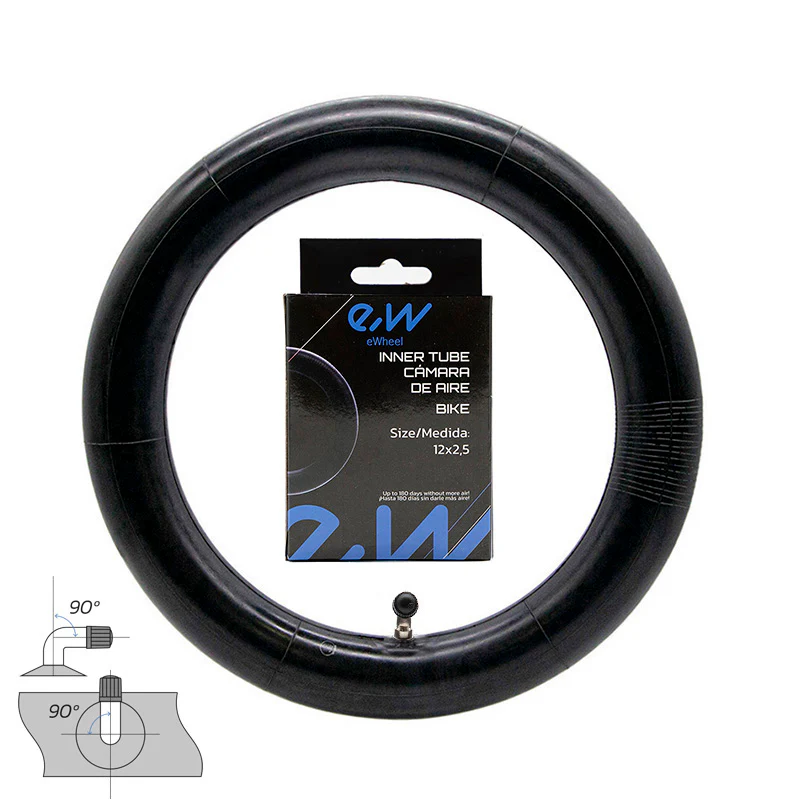 Cámara de aire 12x2,5 válvula curva 90ºx90º [Ewheel]