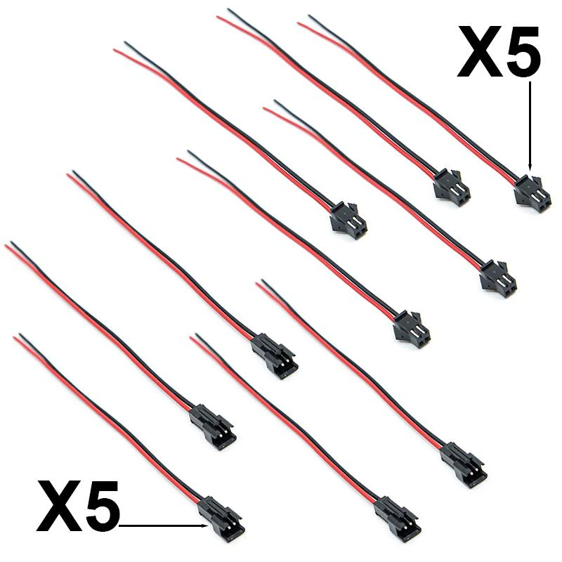 Conector SM 2 pin con cable 22 AWG - 5M/5H - Image 2