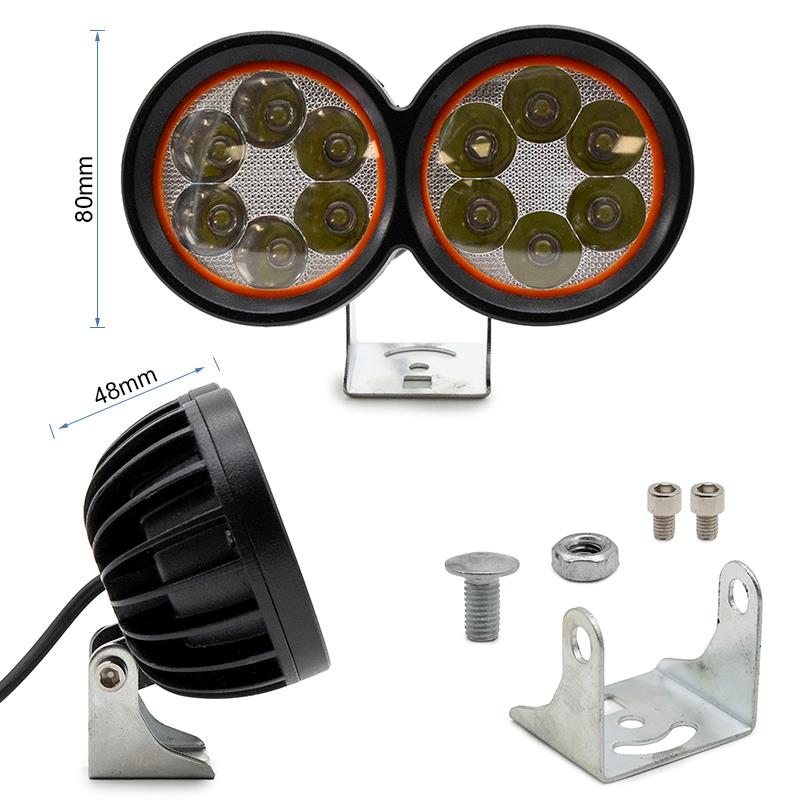 Luz delantera con doble foco led EWLM001 12/72V [Ewheel] - Image 2