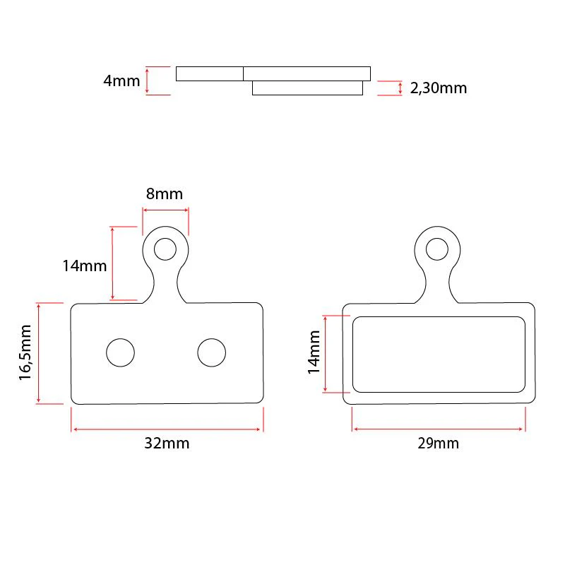 Pastilla de freno RT006 rectangular con tetón [Ewheel] - Image 4