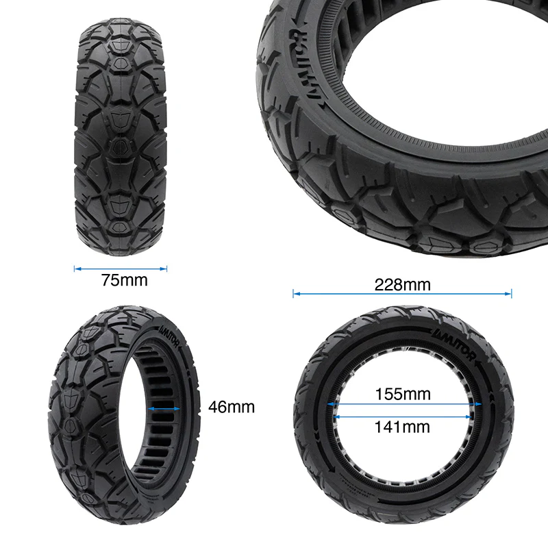 Rueda maciza 10x3,0/255x80 (80/65-6) negra [Amitor] - Image 2