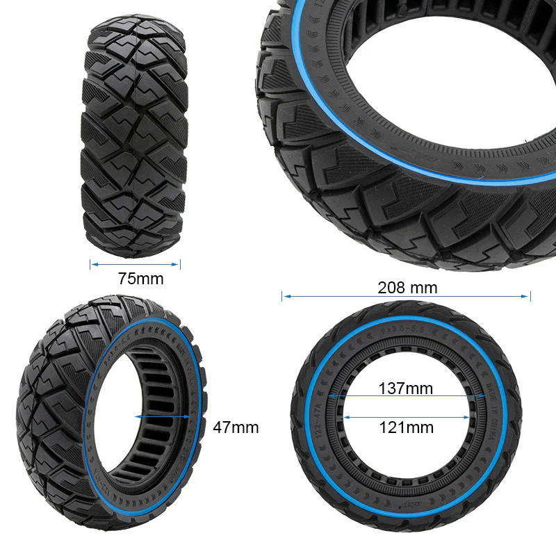 Rueda maciza off-road 9x3-5,5 azul - Image 2